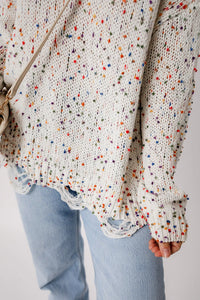 Dropped Shoulder Sweater- Confetti