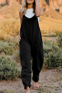 V-Neck Sleeveless Jumpsuit with Pockets