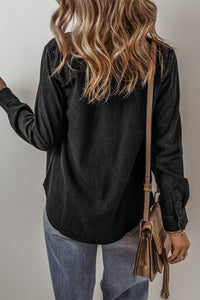 Black Collared Jean Jacket