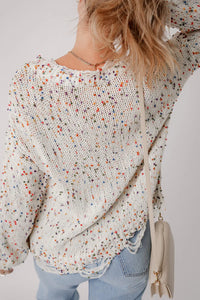 Dropped Shoulder Sweater- Confetti