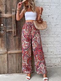 Savannah Boho Paisley Printed Wide Leg Pants