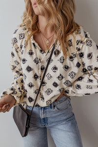 Boho Printed Blouse- White