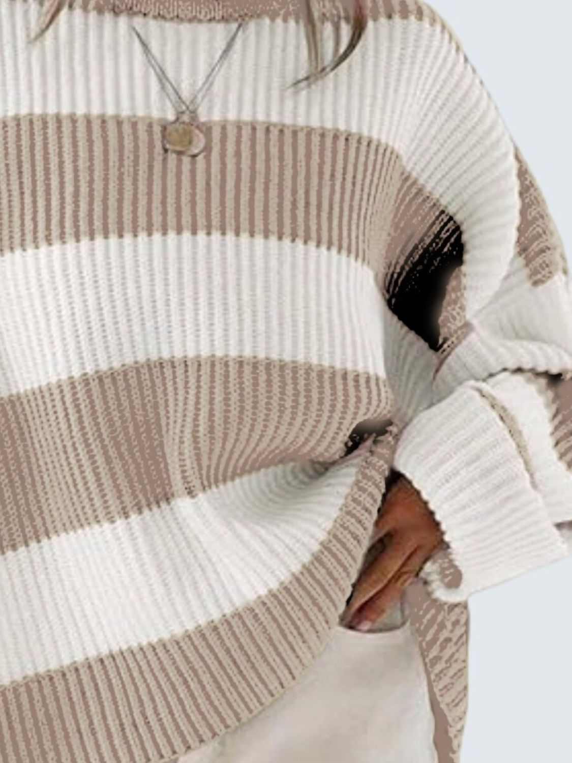 Oversized striped knit sweater