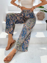 Savannah Boho Paisley Printed Wide Leg Pants