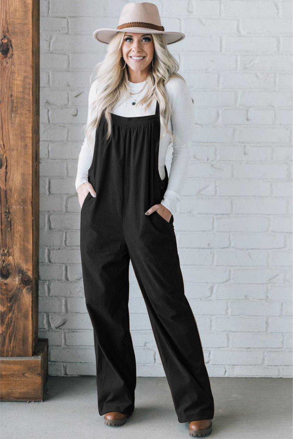 Corduroy Overall- Black