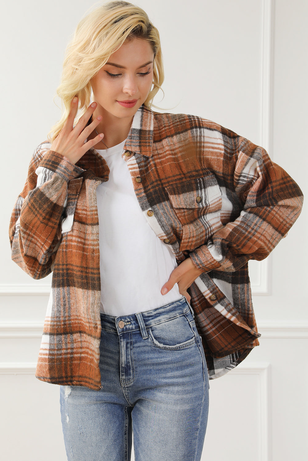 Flannel Shirt- Brown/orange