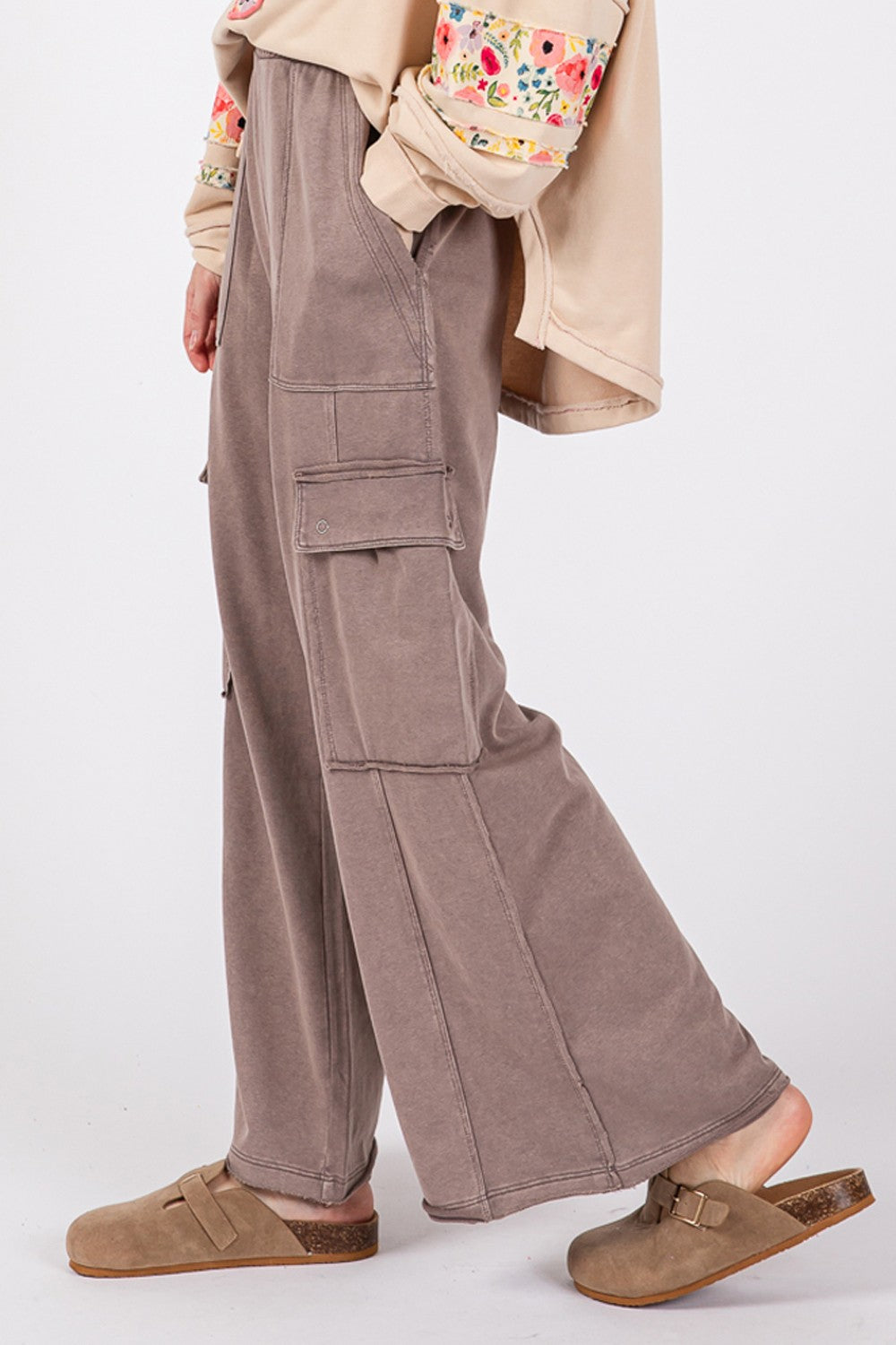 Teresa Knit Mineral Wash Wide Leg Pants