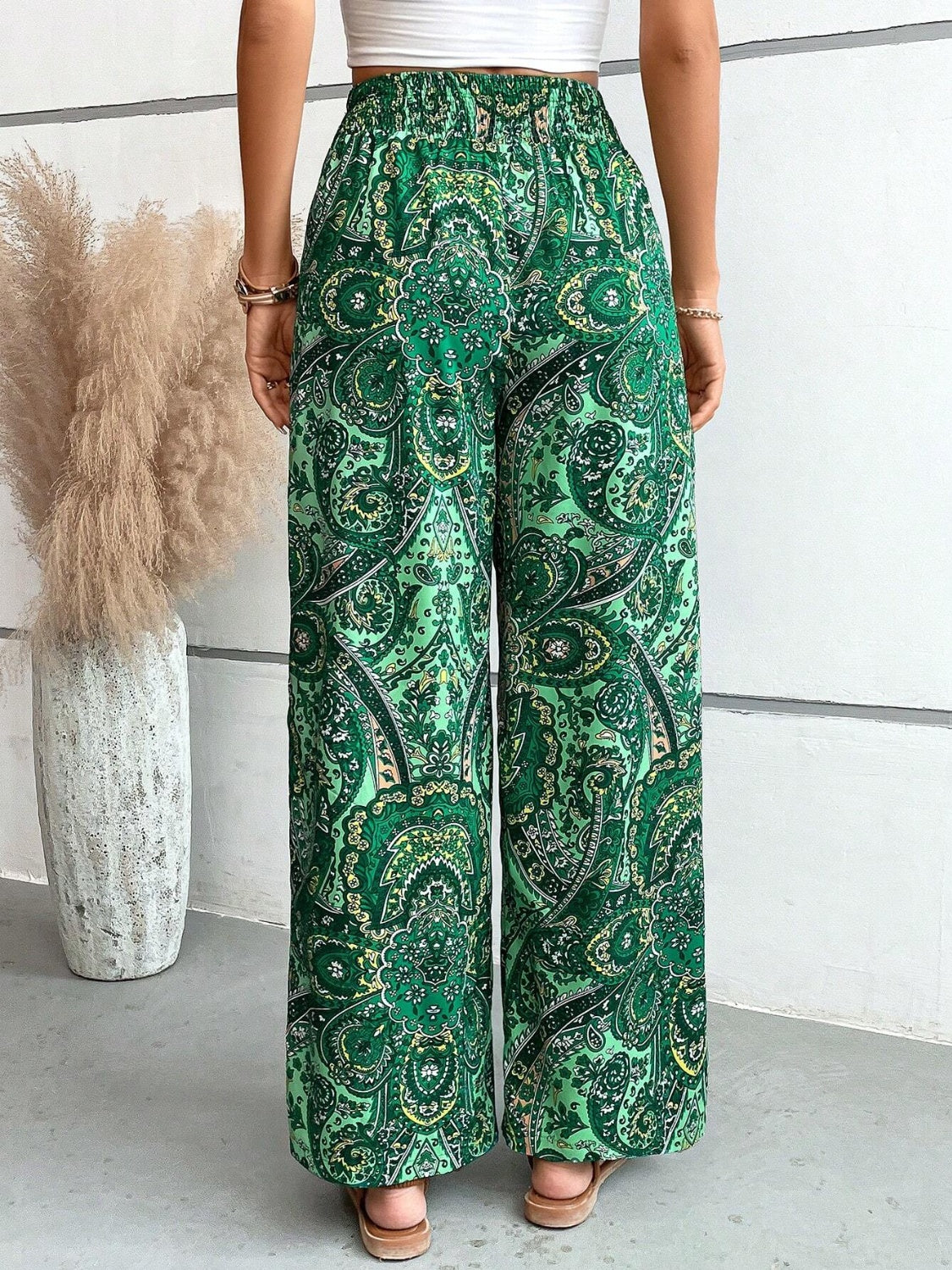 Savannah Boho Paisley Printed Wide Leg Pants