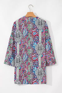 Multi Colored Paisley Print Kimono