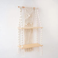 2 Tier Macrame Floating Shelf