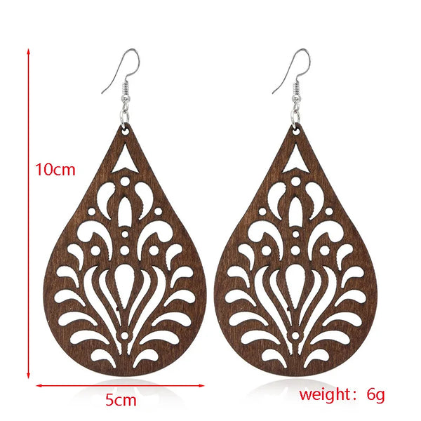 Wooden Dangle Earrings