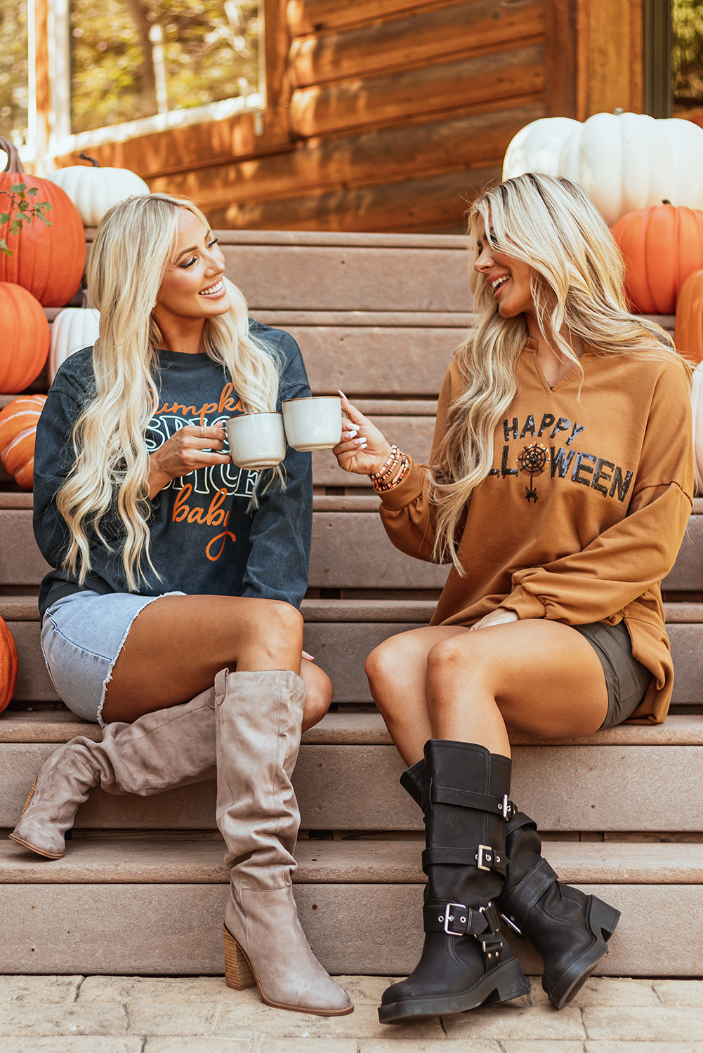 Halloween Sequin Long Sleeve Top- Chesnut