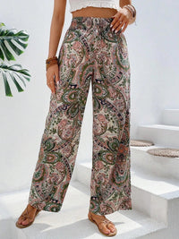 Savannah Boho Paisley Printed Wide Leg Pants