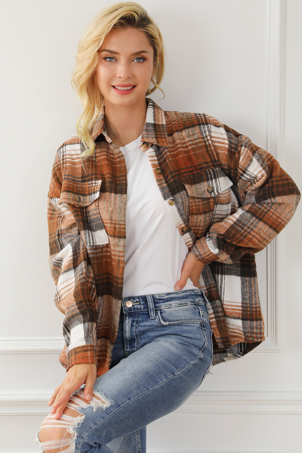 Flannel Shirt- Brown/orange