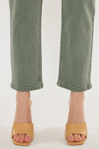 Ultra High Rise Straight Jeans-Green