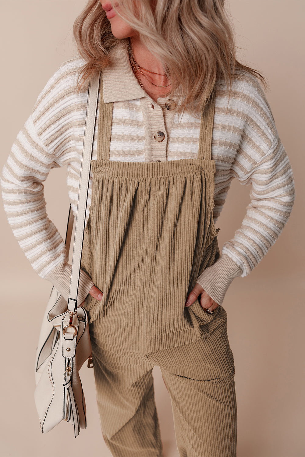 Corduroy Overall- Khaki