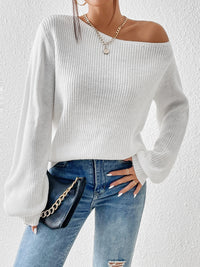 Single Shoulder Long Sleeve Sweater