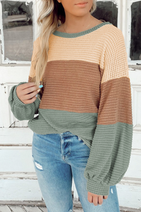 Color Block Long Sleeve Top