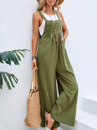 Wide Strap Pocket Overalls