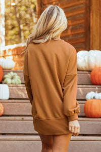 Halloween Sequin Long Sleeve Top- Chesnut