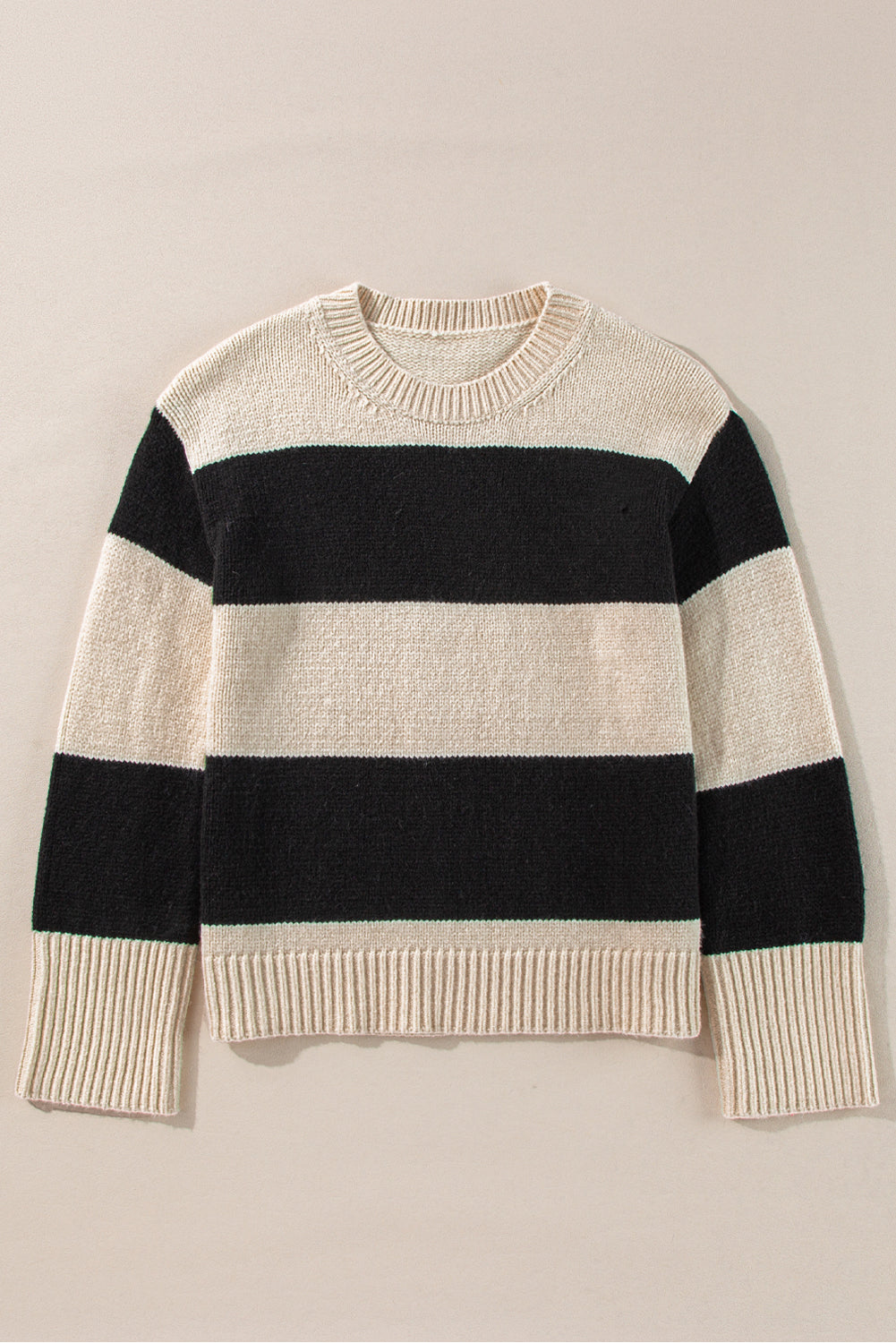 Colorblock Loose Sweater- Black and White