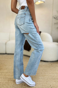 Julia High Waist Distressed Straight Jeans