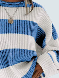 Oversized striped knit sweater