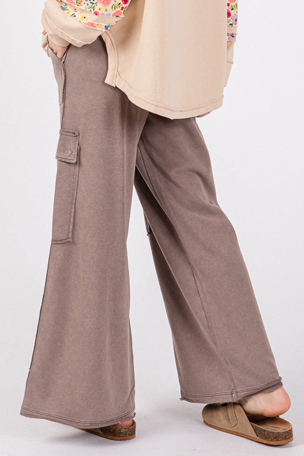 Teresa Knit Mineral Wash Wide Leg Pants