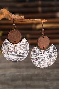 Geometric Drop Wood Earrings