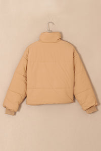 Zip Up Puffer Coat- Brown