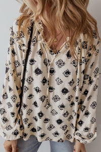 Boho Printed Blouse- White