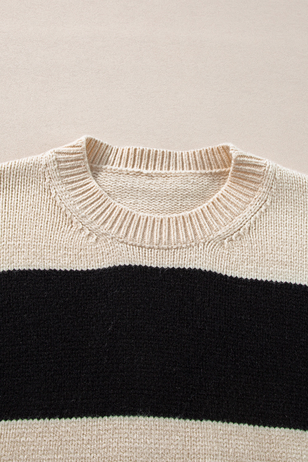 Colorblock Loose Sweater- Black and White