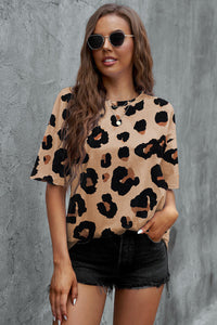 Leopard Print Oversized T Shirt