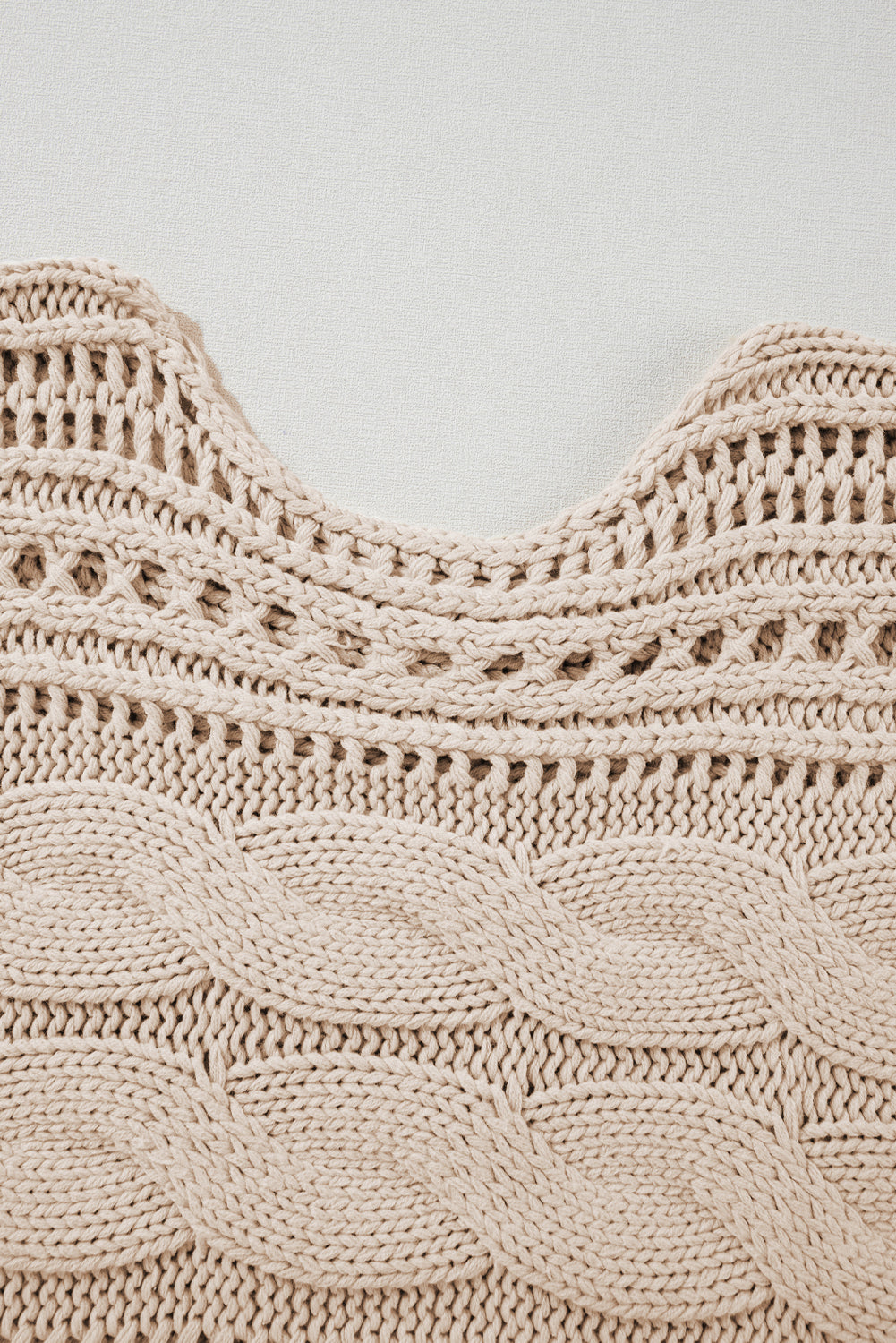 Cable Knit Crop Sweater- Cream