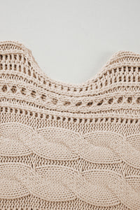 Cable Knit Crop Sweater- Cream