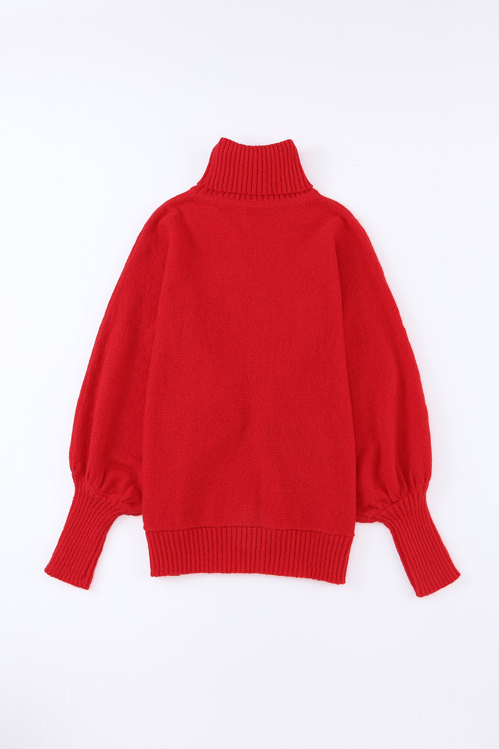 Merry Embroidered High Neck Sweater- Red