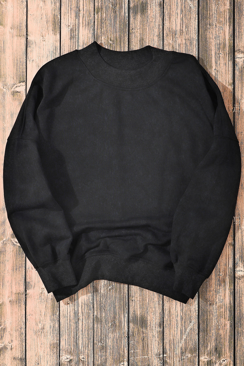 Crew Neck Acid Washed Sweatshirt- Black