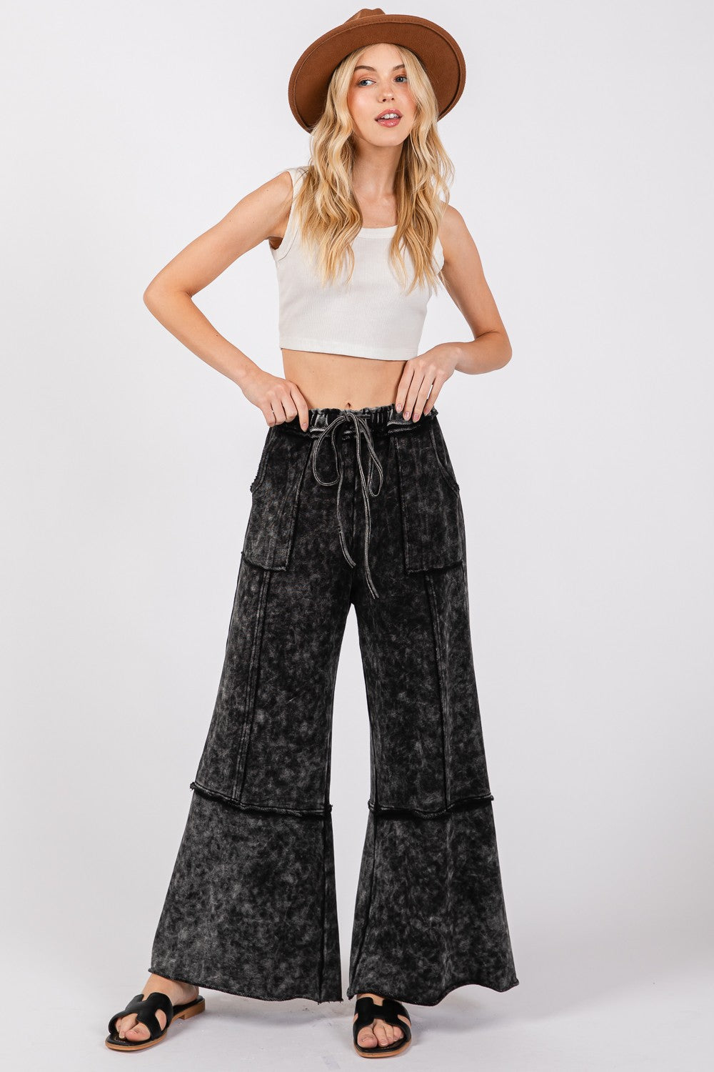 Teresa Mineral Washed Wide Leg Pants