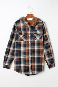 Plaid Sherpa Lined Hooded Shacket