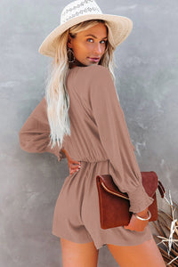 Tie Front Long Sleeve Romper