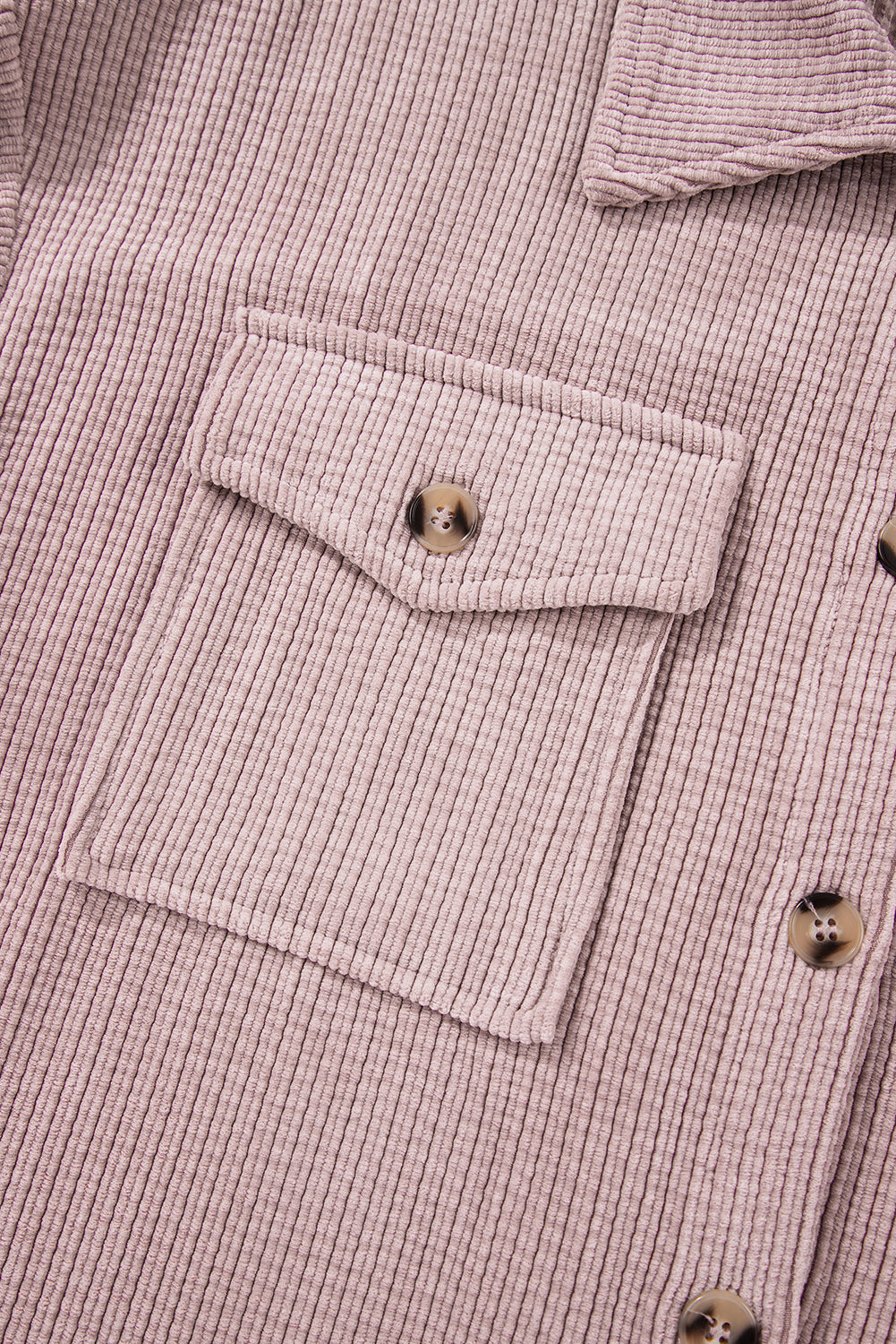 Corduroy Button Up Shacket- Light Pink