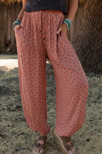 Hazel Boho Floral Printed Jogger Pants