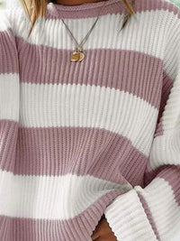 Oversized striped knit sweater