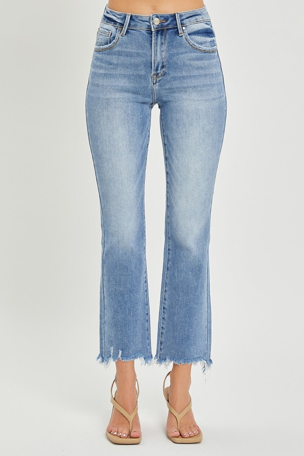 Marley Frayed Hem Cropped Straight Jeans