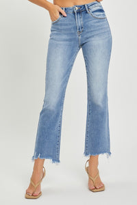 Marley Frayed Hem Cropped Straight Jeans