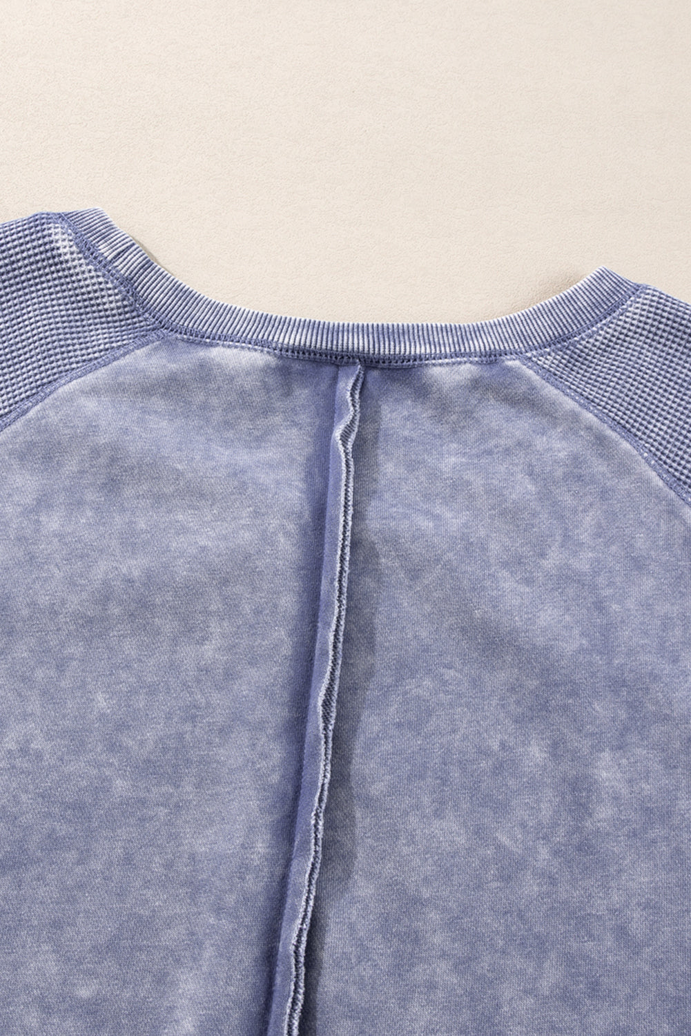 Waffle Knit Sweatshirt- Blue