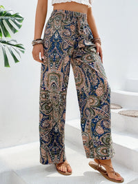 Savannah Boho Paisley Printed Wide Leg Pants