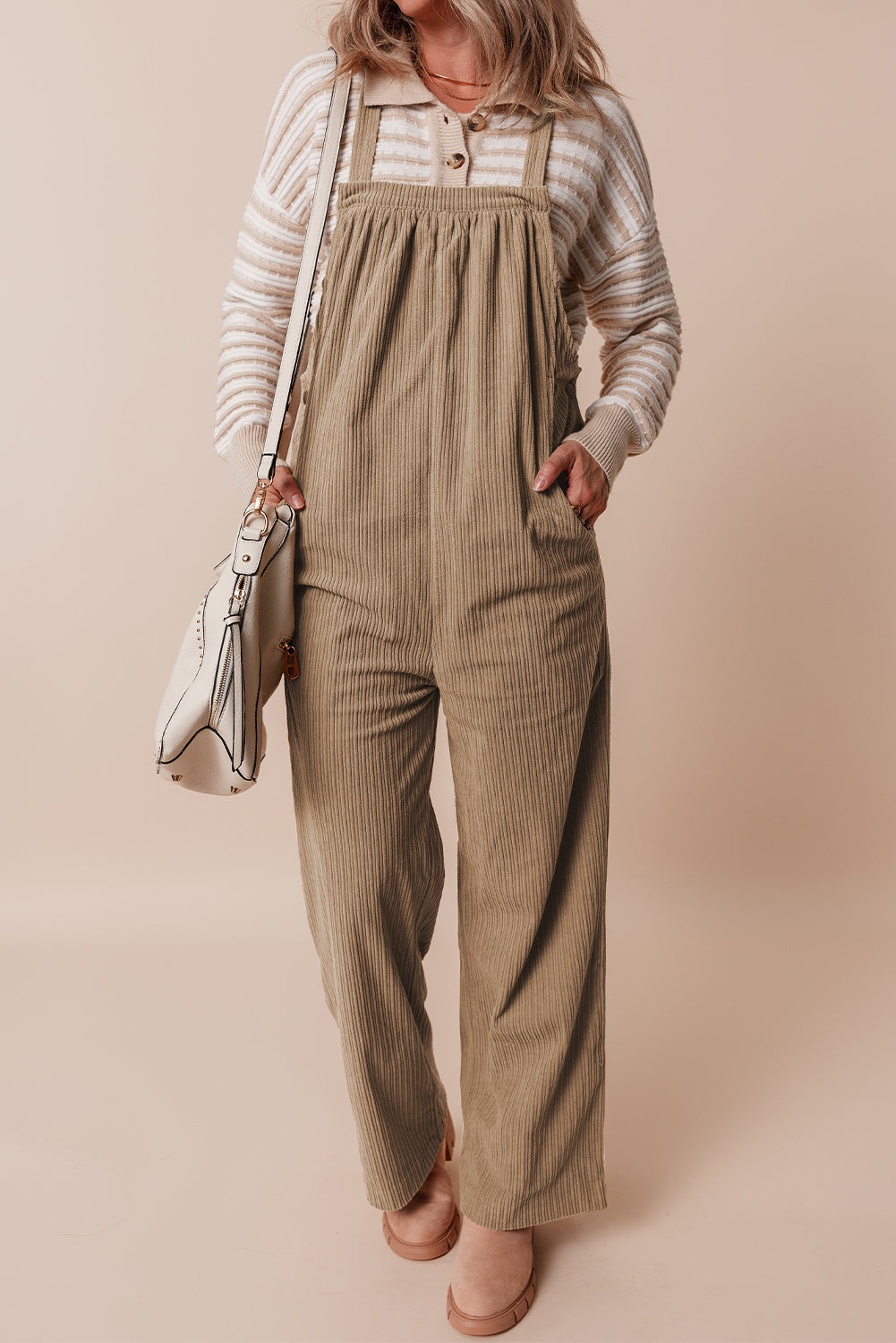 Corduroy Overall- Khaki